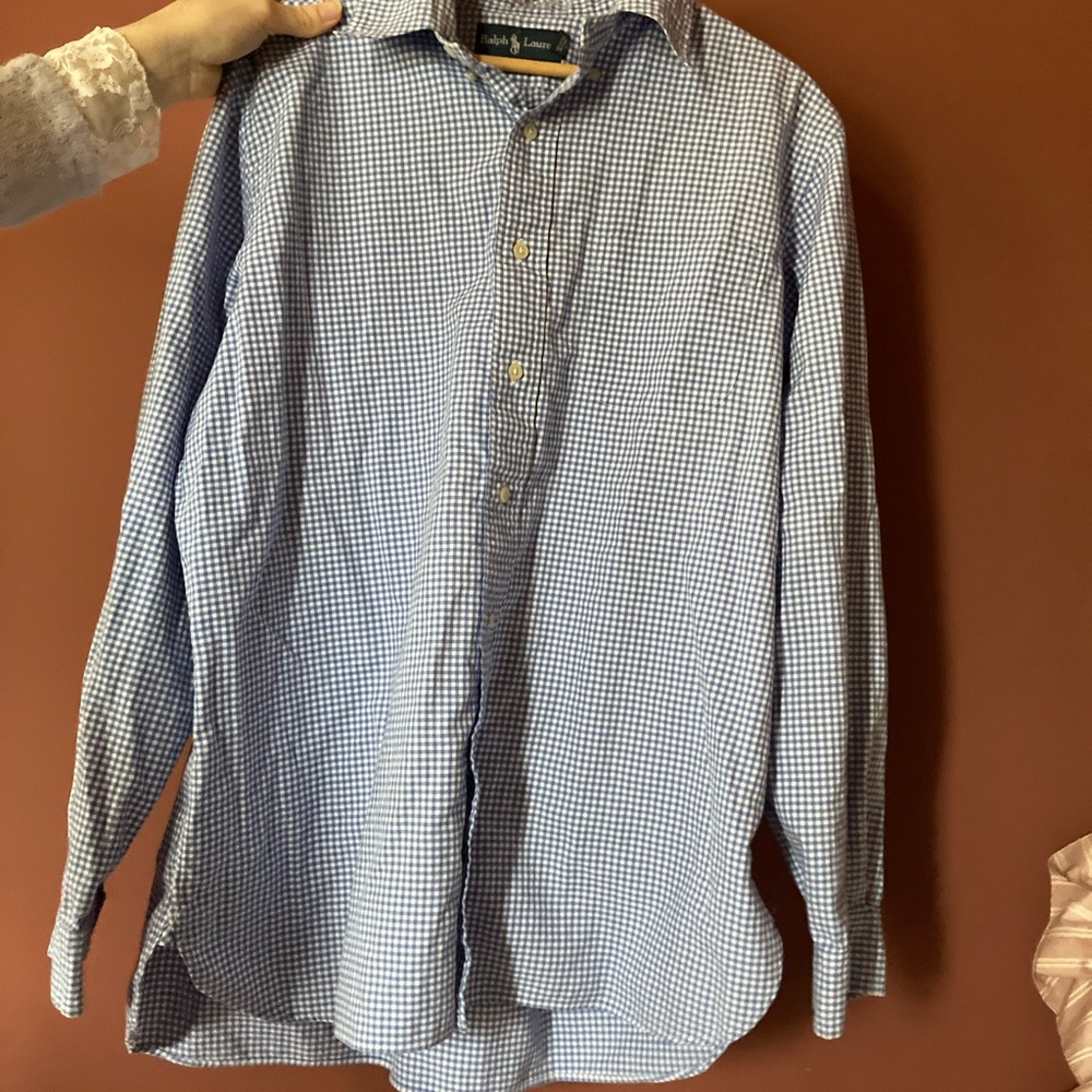 Polo Ralph Lauren Blue Gingham Men's Shirt large